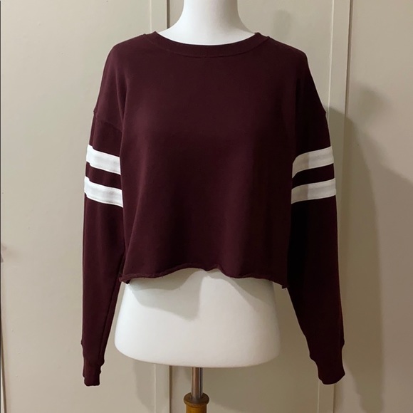Forever 21 Cropped Varsity Sweater, Size S - Picture 1 of 5